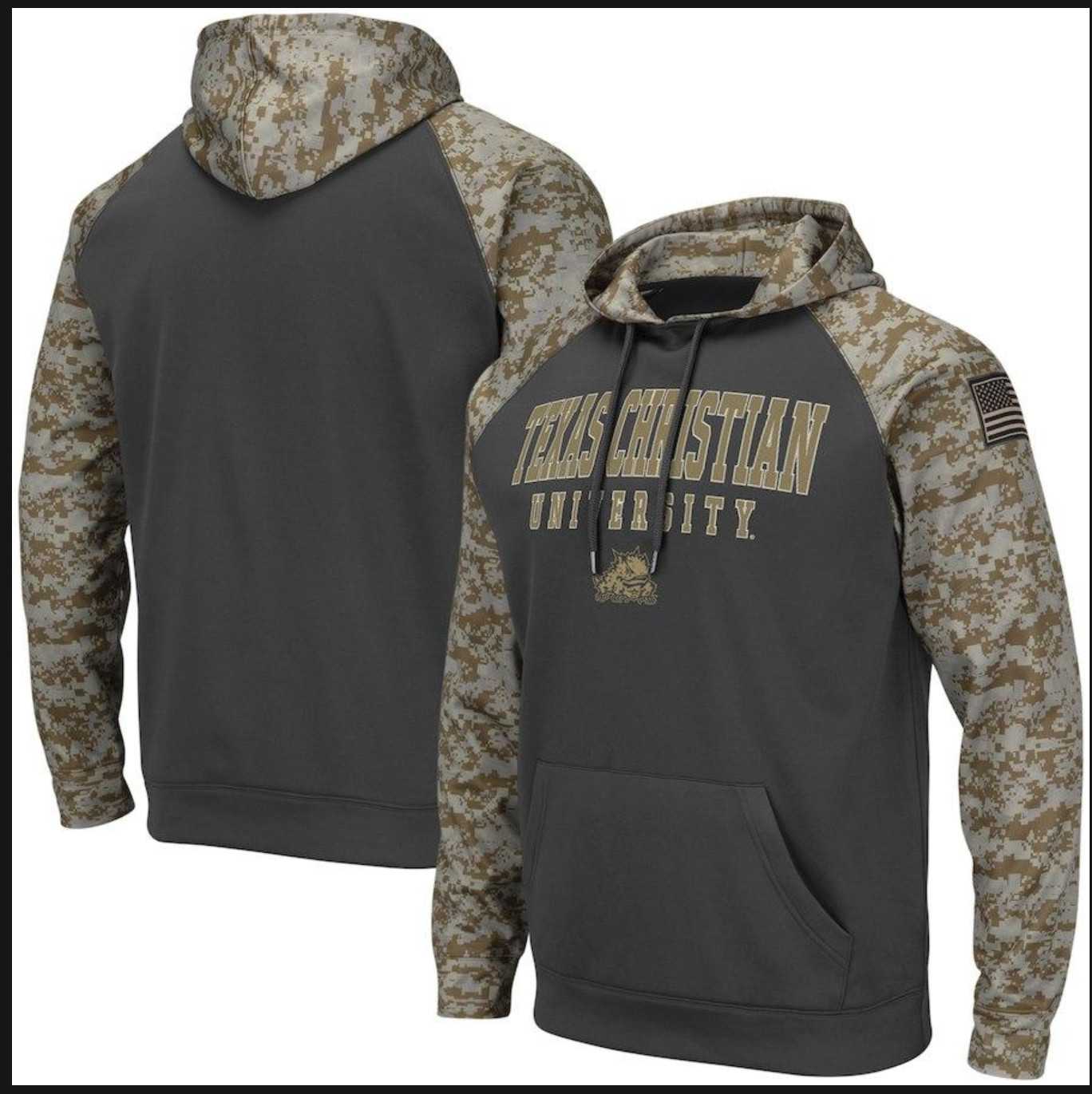 Men's Texas Christian University Gray Camo Pullover Hoodie,We sell and wholesale Men's Texas Christian University Gray Camo Pullover Hoodie on line form chian!